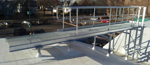 Galvanized steel cat walk platform