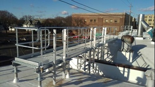 Galvanized steel cat walk platform