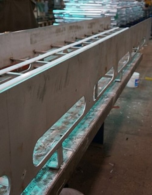 Close up of a conveyor being built